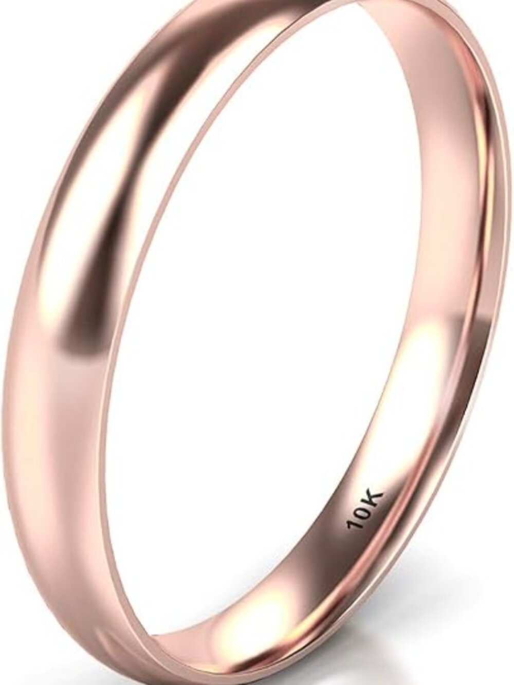 10kt Solid Rose gold band ring 3mm size 6.5 new